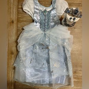 EUC Disney Cinderella Dress 5/6 and Accessories